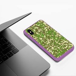 Чехол iPhone XS Max матовый Камуфляж ЕМР цифра, цвет: 3D-фиолетовый — фото 2