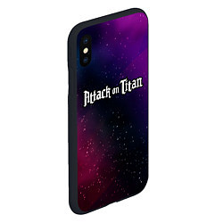 Чехол iPhone XS Max матовый Attack on Titan gradient space, цвет: 3D-черный — фото 2