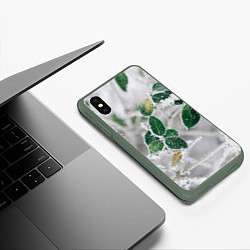 Чехол iPhone XS Max матовый Green winter, цвет: 3D-темно-зеленый — фото 2
