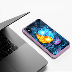 Чехол iPhone XS Max матовый Инь Ян, цвет: 3D-сиреневый — фото 2