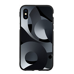 Чехол iPhone XS Max матовый Спирали абстракция, цвет: 3D-черный