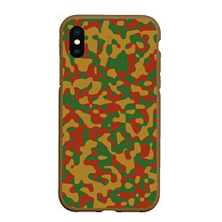 Чехол iPhone XS Max матовый Камуфляж WW2 German, цвет: 3D-коричневый