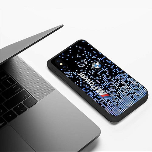 Чехол iPhone XS Max матовый BMW - M Power - pattern / 3D-Черный – фото 3