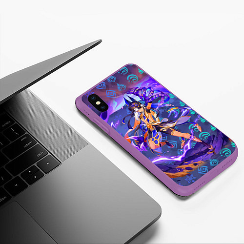 Чехол iPhone XS Max матовый Сайно / 3D-Фиолетовый – фото 3