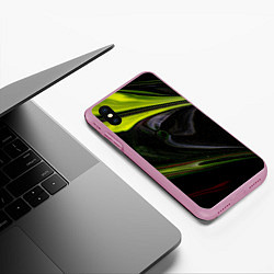 Чехол iPhone XS Max матовый Зелёный песок в темноте, цвет: 3D-розовый — фото 2