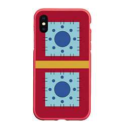 Чехол iPhone XS Max матовый Луффи One Piece - Вано, цвет: 3D-красный