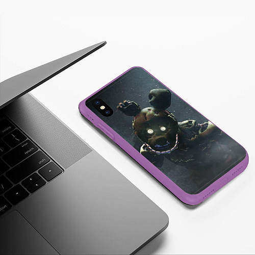 Чехол iPhone XS Max матовый Спрингтрап / 3D-Фиолетовый – фото 3