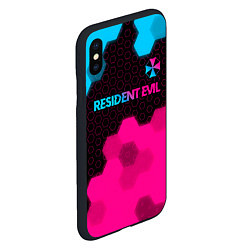 Чехол iPhone XS Max матовый Resident Evil - neon gradient: символ сверху, цвет: 3D-черный — фото 2