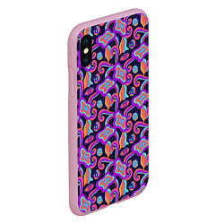 Чехол iPhone XS Max матовый Символичная психоделика, цвет: 3D-розовый — фото 2
