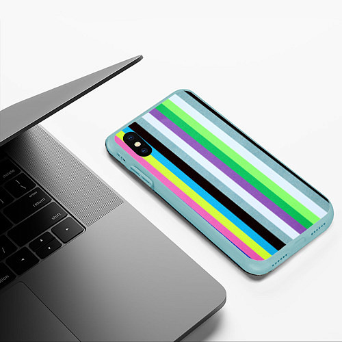 Чехол iPhone XS Max матовый Множество цветов / 3D-Мятный – фото 3