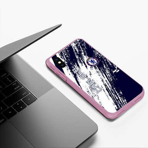Чехол iPhone XS Max матовый Фк челси / 3D-Розовый – фото 3