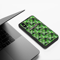 Чехол iPhone XS Max матовый Minecraft - пиксельные лица, цвет: 3D-черный — фото 2