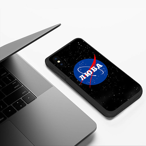 Чехол iPhone XS Max матовый Люба Наса космос / 3D-Черный – фото 3