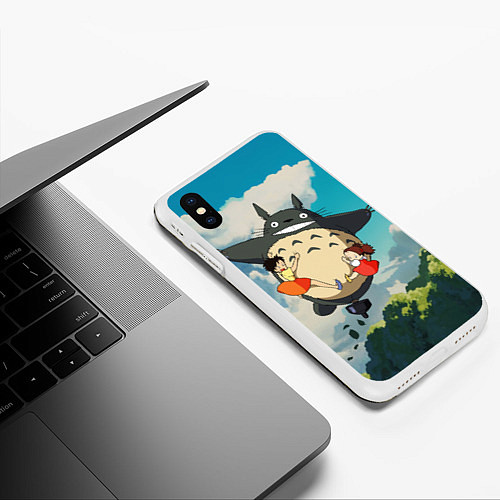 Чехол iPhone XS Max матовый Flight Totoro / 3D-Белый – фото 3