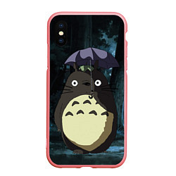 Чехол iPhone XS Max матовый Totoro in rain forest, цвет: 3D-баблгам