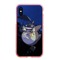 Чехол iPhone XS Max матовый Night flight Totoro, цвет: 3D-баблгам