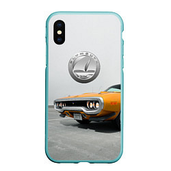 Чехол iPhone XS Max матовый Рыжая бестия - Plymouth Satellite 1971 года, цвет: 3D-мятный