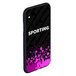 Чехол iPhone XS Max матовый Sporting pro football: символ сверху, цвет: 3D-черный — фото 2