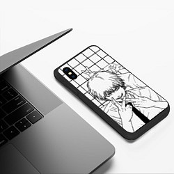 Чехол iPhone XS Max матовый Человек бензопила - Кадр манги, цвет: 3D-черный — фото 2