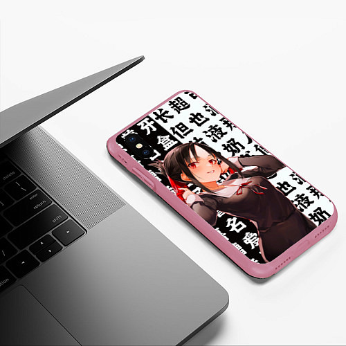 Чехол iPhone XS Max матовый Принцесса Кагуя / 3D-Малиновый – фото 3