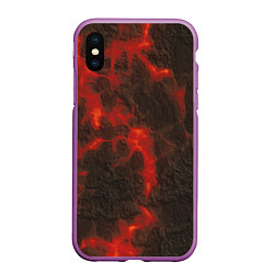 Чехол iPhone XS Max матовый Лава - текстура, цвет: 3D-фиолетовый