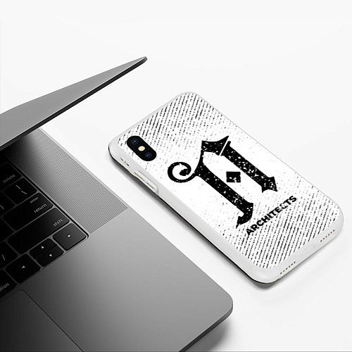 Чехол iPhone XS Max матовый Architects с потертостями на светлом фоне / 3D-Белый – фото 3