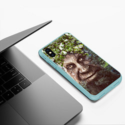 Чехол iPhone XS Max матовый Мудрое Таинственное Дерево, цвет: 3D-мятный — фото 2