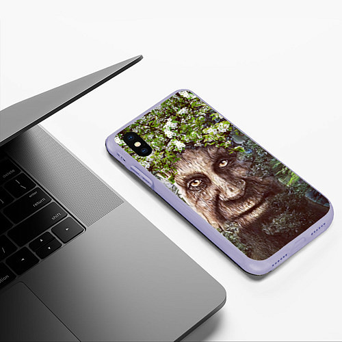 Чехол iPhone XS Max матовый Мудрое Таинственное Дерево / 3D-Светло-сиреневый – фото 3