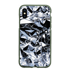 Чехол iPhone XS Max матовый Aesthetic visual art silver, цвет: 3D-темно-зеленый