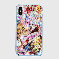 Чехол iPhone XS Max матовый Aesthetic visual art galaxy slime, цвет: 3D-голубой