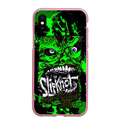 Чехол iPhone XS Max матовый Slipknot - green monster по, цвет: 3D-розовый