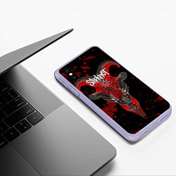 Чехол iPhone XS Max матовый Slipknot - красный козел, цвет: 3D-светло-сиреневый — фото 2