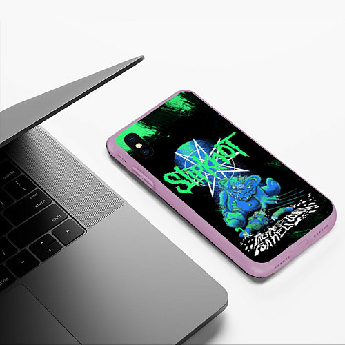 Чехол iPhone XS Max матовый Slipknot monster / 3D-Сиреневый – фото 3