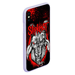 Чехол iPhone XS Max матовый Slipknot - красный козел, цвет: 3D-светло-сиреневый — фото 2