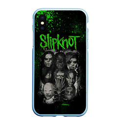 Чехол iPhone XS Max матовый Slipknot, цвет: 3D-голубой