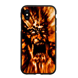 Чехол iPhone XS Max матовый Fire demon scream, цвет: 3D-черный