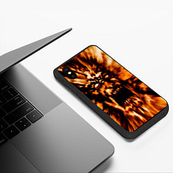 Чехол iPhone XS Max матовый Fire demon scream, цвет: 3D-черный — фото 2