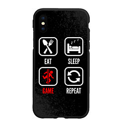 Чехол iPhone XS Max матовый Eat, sleep, Portal, repeat, цвет: 3D-черный