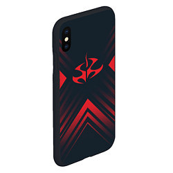 Чехол iPhone XS Max матовый Красный символ Hitman на темном фоне со стрелками, цвет: 3D-черный — фото 2