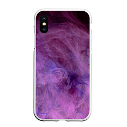 Чехол iPhone XS Max матовый Сиреневый туман, цвет: 3D-белый