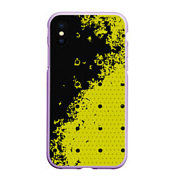 Чехол iPhone XS Max матовый Black & Yellow, цвет: 3D-сиреневый