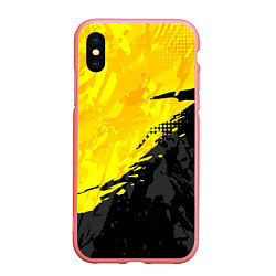 Чехол iPhone XS Max матовый Black and yellow, цвет: 3D-баблгам