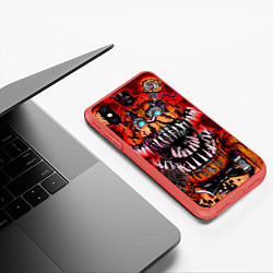 Чехол iPhone XS Max матовый Кошмарный Фредди, цвет: 3D-красный — фото 2