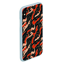 Чехол iPhone XS Max матовый Japanese pattern, цвет: 3D-голубой — фото 2