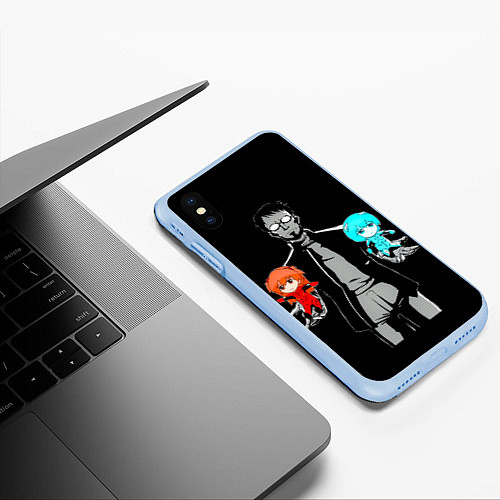 Чехол iPhone XS Max матовый Пора выбирать: Аска или Рей ? / 3D-Голубой – фото 3