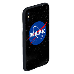 Чехол iPhone XS Max матовый Марк Наса космос, цвет: 3D-черный — фото 2
