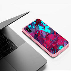 Чехол iPhone XS Max матовый Смешанные краски, цвет: 3D-баблгам — фото 2