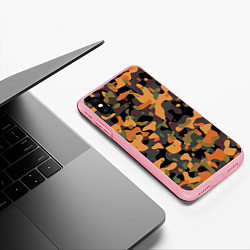 Чехол iPhone XS Max матовый Камуфляж осенний лес, цвет: 3D-баблгам — фото 2