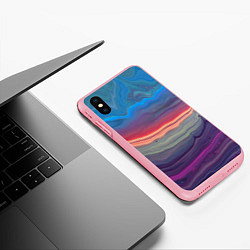 Чехол iPhone XS Max матовый Цветной переливающийся абстрактный песок, цвет: 3D-баблгам — фото 2
