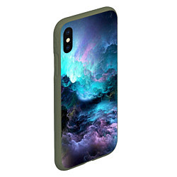 Чехол iPhone XS Max матовый Спящий космос, цвет: 3D-темно-зеленый — фото 2